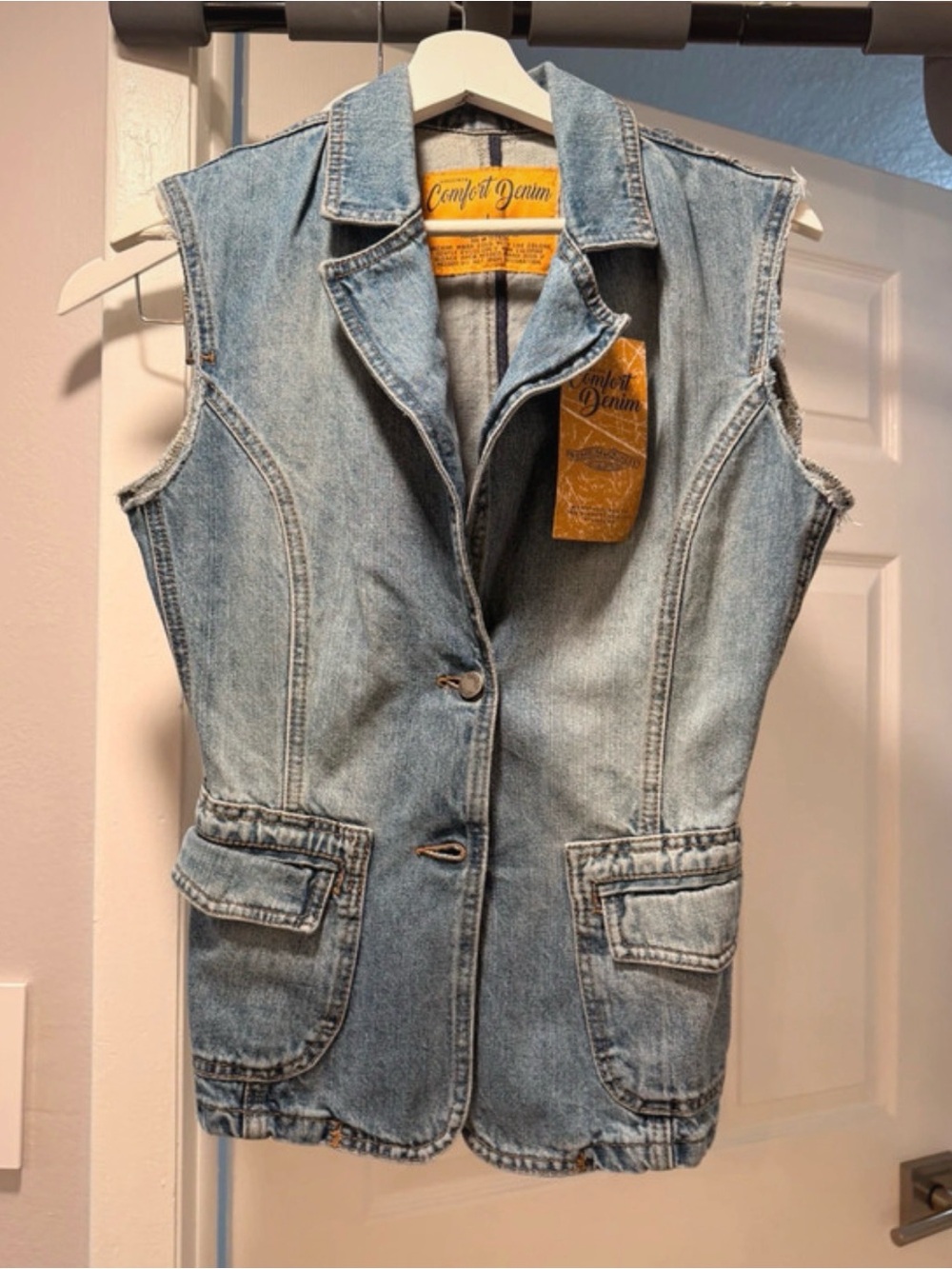 Women's Light Blue Sleeveless Denim Vest